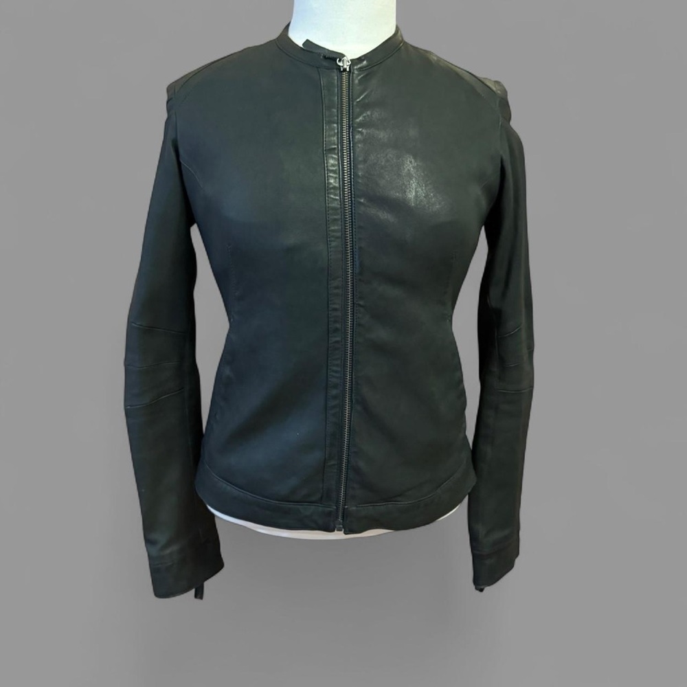 Vintage 90s grey Leather Jacket